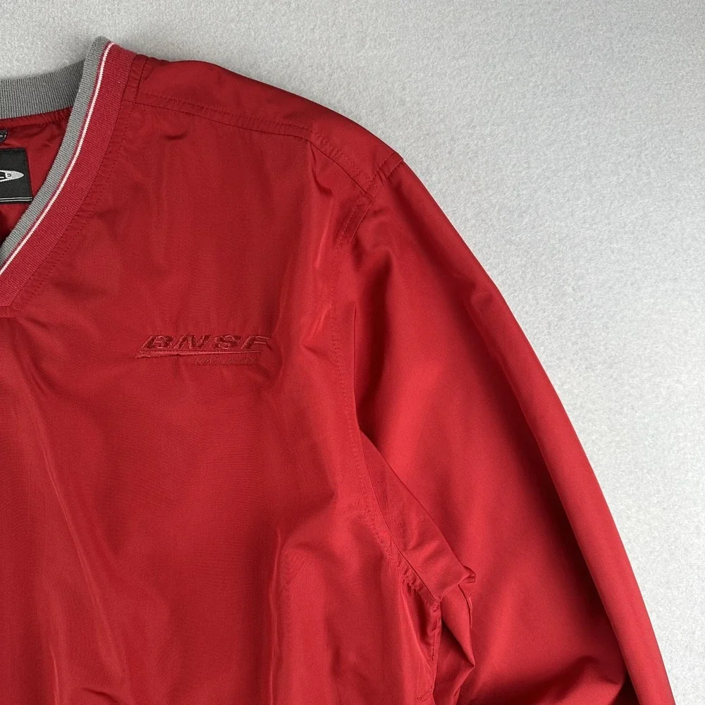 Vintage Page Tuttle Red Long Sleeve Windbreaker Jacket V-Neck Men's M Pullover